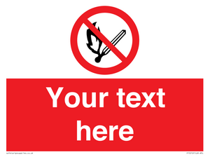 Custom No Open Flames Sign